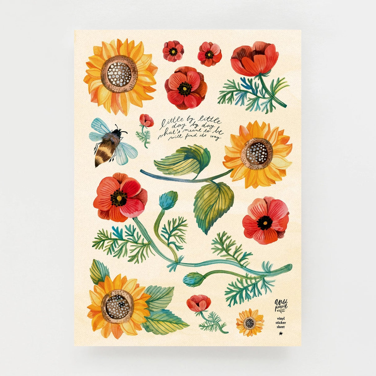 Wild Pencil Studio Washi Sticker Sheet - Sunflowers