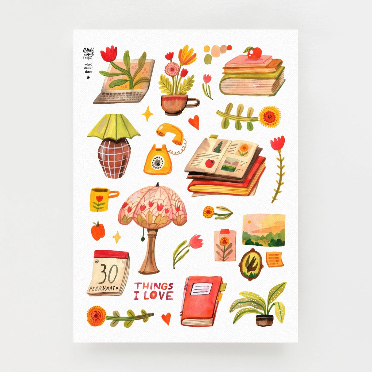 Wild Pencil Studio Washi Sticker Sheet - Things I Love