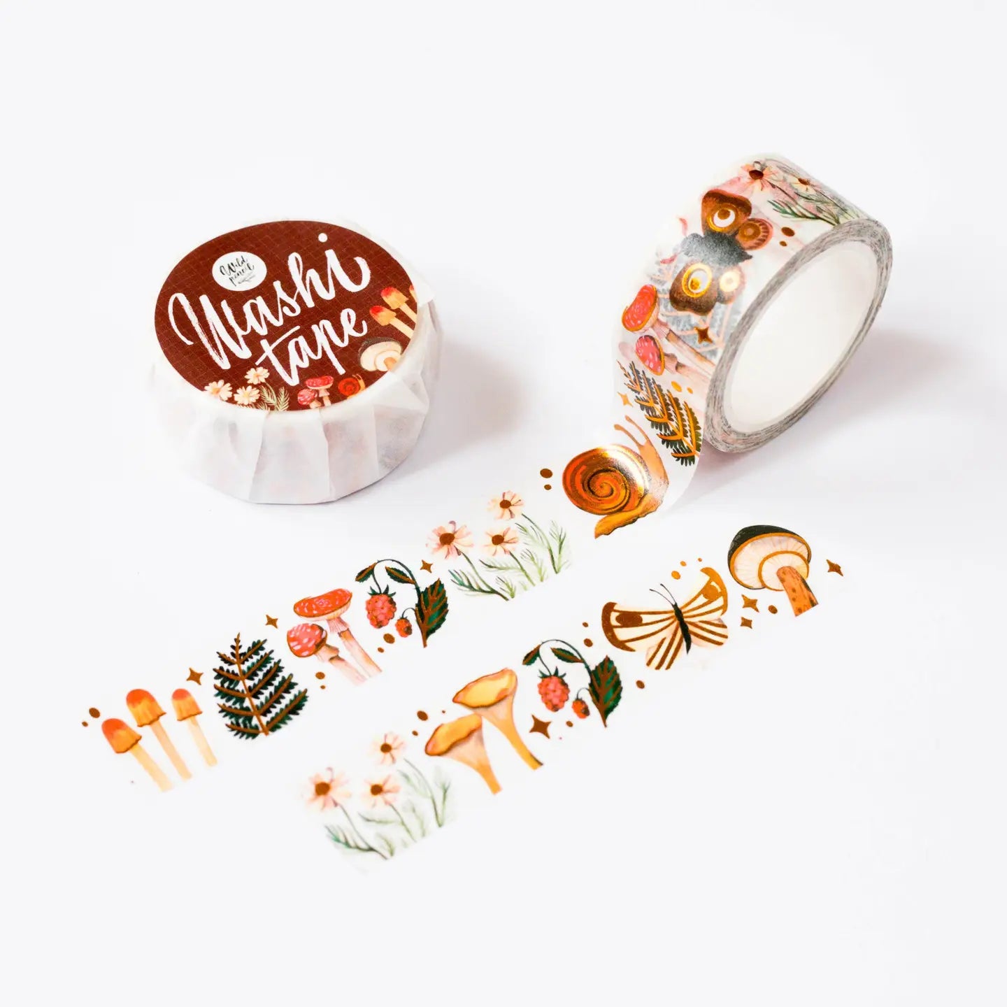 Wild Pencil Studio Washi Tape - Golden Forest

✸ WASHI TAPE ✸

Cute washi tape to decorate your journals, seal your envelopes, scrapbook or packages. All the design are my own original. The washi tapes are printed in a traditional factory and are very high quality.

✸ DETAILS ✸

one roll measures 10 m (32.9 feet)
&nbsp;width of the roll is 20 mm (0.6 inch)
packaged in paper