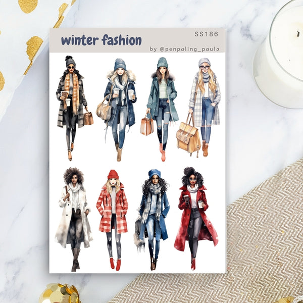 Winter Fashion Sticker Sheet - A6