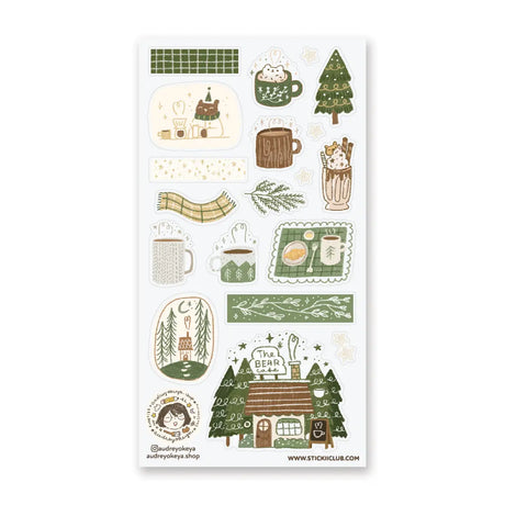 STICKII Winter Bear Cafe Sticker Sheet