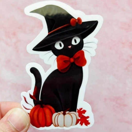 Witch Cat Vinyl Sticker