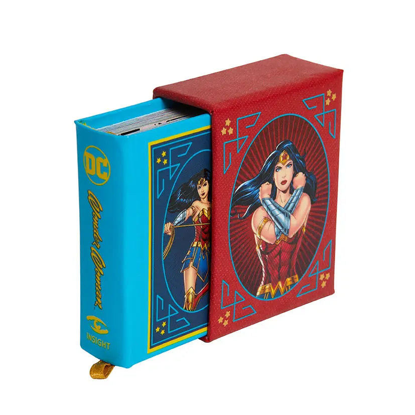 Since her debut in All Star Comics in 1941, Wonder WomanTM has endured as a beacon of strength, truth, and peace. Now, fans of the Princess of the Amazons can rediscover her best moments in this miniature art book. 

Features & Highlights: 

Empowering quotes to inspire Wonder Woman fans everywhere

Iconic moments in Wonder Woman’s comics history, including covers, panels, and other iconic art spanning nearly 80 years of Wonder Woman comics

Pocket-Sized, this book fits right in your pocket, perfect for Ama