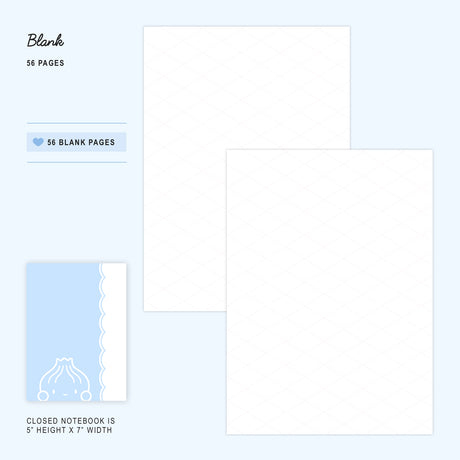 Wonton in a Million - Blue B6 - Blank Journal