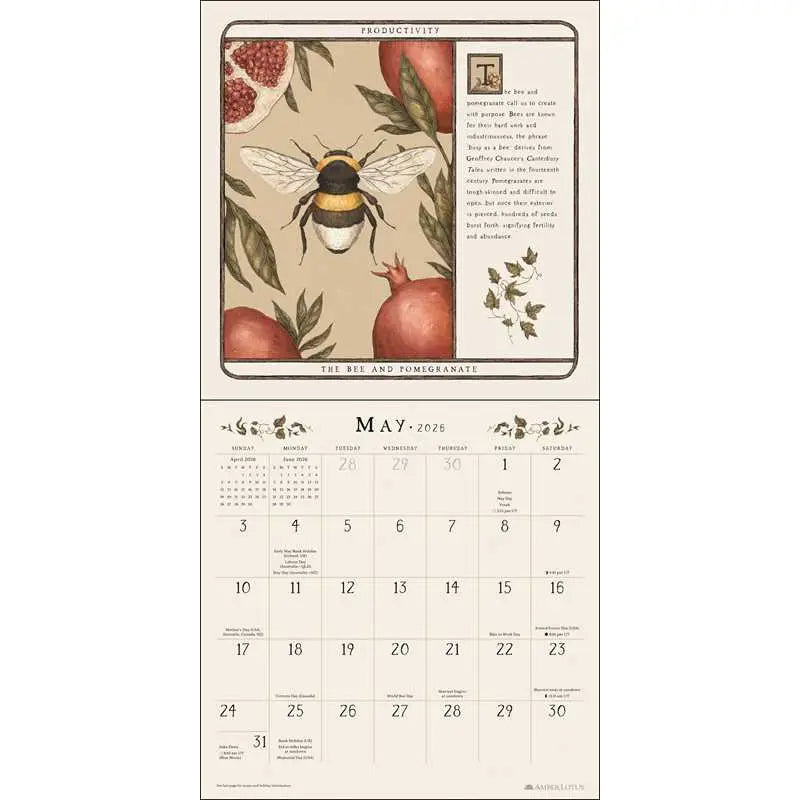 Based on the bestselling Woodland Wardens oracle card deck, this wall calendar is for spiritual seekers attuned to the magical communications of nature.

The monthly calendar showcases twelve gorgeously illustrated animal-plant pairs from beloved artist/author Jessica Roux along with her reflections on their symbolic significance as divined from folklore, mythology, and literature.