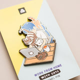 Work from Home with Cats Enamel Pin