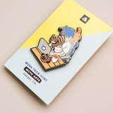 Work from Home with Cats Enamel Pin