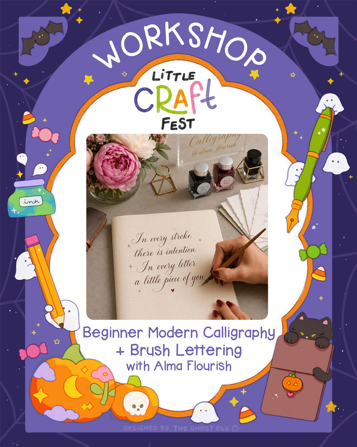 Beginner Modern Calligraphy + Brush Lettering with Alma Flourish