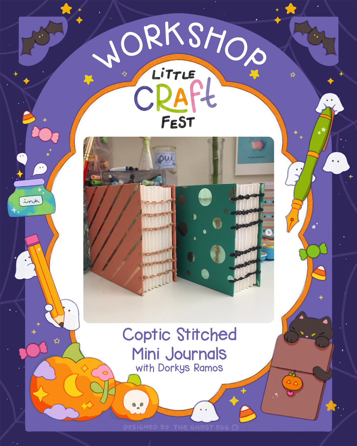 Coptic Stitched Mini Journals with Dorkys Ramos