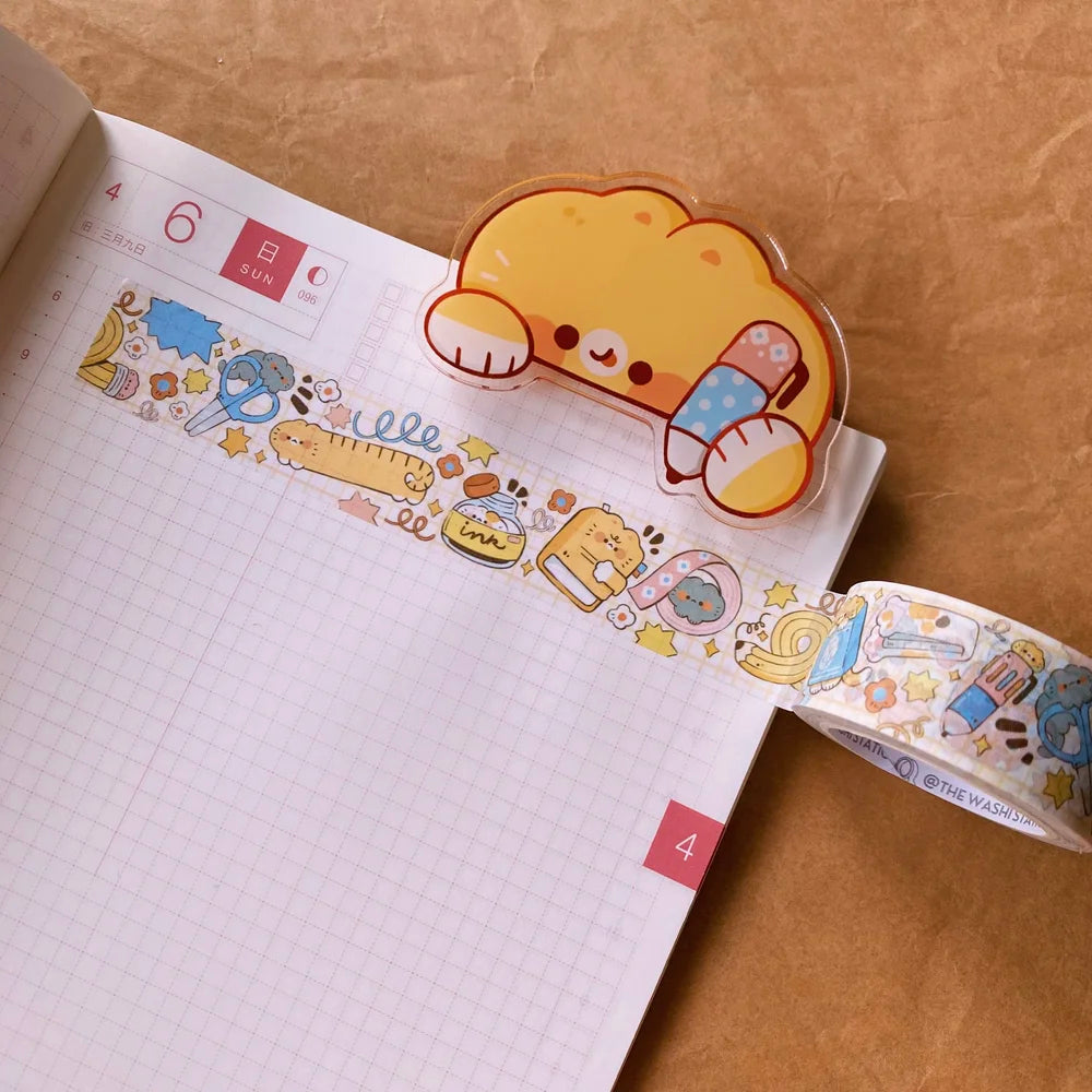 Writing Cat Notebook Clip