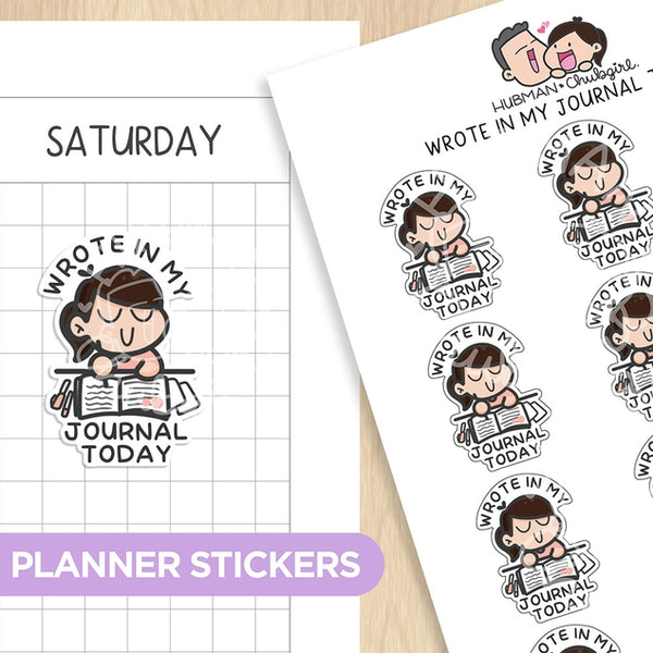 Wrote in My Journal Today Planner Stickers