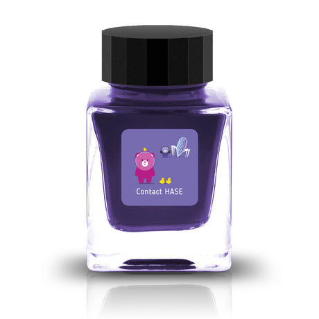The Three-Year Anniversary Contact Collection features rich, vibrant colors with a smooth writing experience and fascinating characteristics such as shimmer and scent. The “Super” inks contain iridescent shimmer particles that shift color with the light, while the scented inks add a sensory twist to your writing. Please note that scented inks may feather when a large amount is applied—using fountain pen–friendly paper is recommended for the best results.