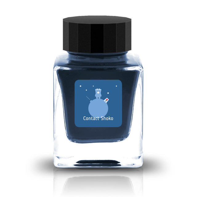 The Three-Year Anniversary Contact Collection features rich, vibrant colors with a smooth writing experience and fascinating characteristics such as shimmer and scent. The “Super” inks contain iridescent shimmer particles that shift color with the light, while the scented inks add a sensory twist to your writing. Please note that scented inks may feather when a large amount is applied—using fountain pen–friendly paper is recommended for the best results.