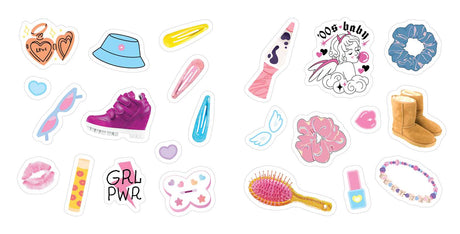 Embrace the Y2K aesthetic with over 500 retro stickers perfect for ’90s nostalgia, scrapbooking, personalizing your space, and adding a unique style to laptops, water bottles, and more!

Flip phones, chunky platform shoes, mixtapes, scrunchies, sunglasses, and everything bedazzled—what’s not to love about the Y2K aesthetic? This Y2K sticker collection offers 500 retro stickers perfect for ’90s and early aughts nostalgia. Personalize your everyday items with Y2K stickers, adding a nostalgic touch to laptops,