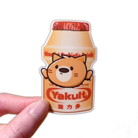 Yakult Japanese Drink with Cute Cat Vinyl Sticker
