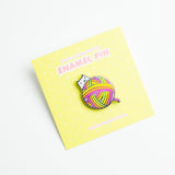 Yarn Ball Kitty Enamel Pin - Rainbow Candy Version