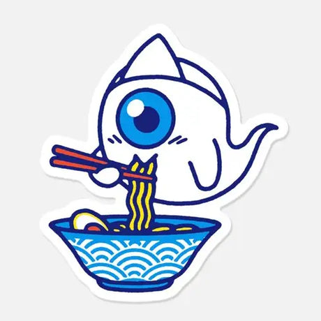 This illustration is part of our “Ramen is Love” collection.
It represents one of our original characters inspired by Japanese pop culture and stories, Yû, eating a bowl of ramen. Yū is a yûrei (Japanese ghost), as indicated by the white triangle on his forehead called Hitaikakushi.

• Vinyl sticker
• 5.4 x 6 cm
• PVC free
• Anti-UV varnish
• Can be used outside
• Printed in Sweden