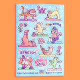 Yoga Animals Vinyl Sticker Sheet