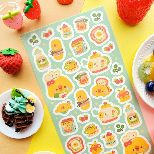 Yummy Ducky Breakfast Sticker Sheet