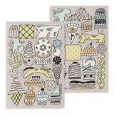 Yuru Log is a notebook series that allows anyone to easily keep a record of their daily lives in a "loose and fun" way. Yuru means Relax and Log stand for Record. It is perfect for people who want to enjoy recording their daily lives while decorating their notebooks or diaries but are not good at layout or drawing, or for beginners who are interested but find it difficult to get started.

The "Sweets and Animal Patterns" design was created by Ikumi Ouchi, known for its charming hand-drawn touch and charming
