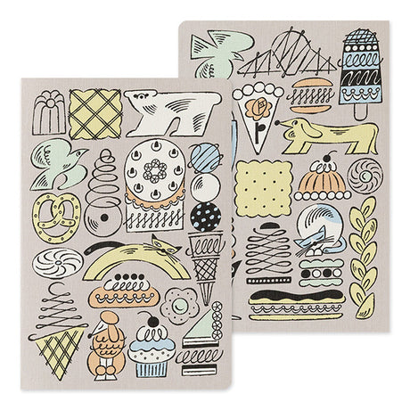 Yuru Log is a notebook series that allows anyone to easily keep a record of their daily lives in a "loose and fun" way. Yuru means Relax and Log stand for Record. It is perfect for people who want to enjoy recording their daily lives while decorating their notebooks or diaries but are not good at layout or drawing, or for beginners who are interested but find it difficult to get started.

The "Sweets and Animal Patterns" design was created by Ikumi Ouchi, known for its charming hand-drawn touch and charming