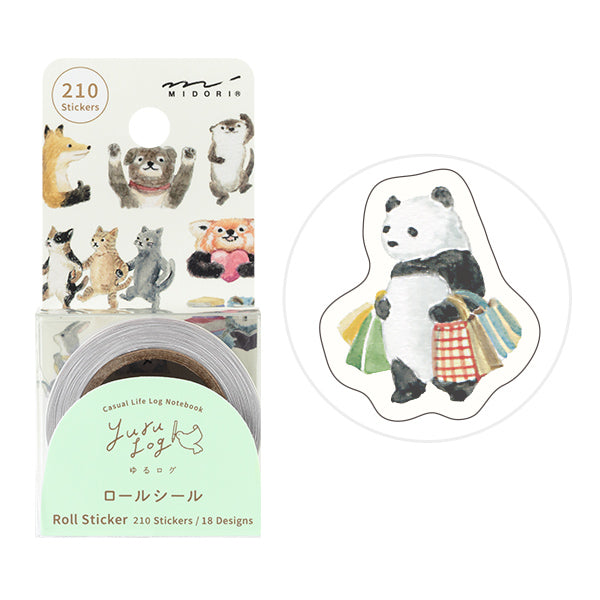 Yuru Log Sticker Roll - Animal Mood


Roll seals with a wide variety of designs:
Recommended for decorating notebooks, these roll stickers with perforations can be cut out as needed. It's also great that you can use plenty of stickers without hesitation when enjoying notebook arrangements.



The 'Animal Mood Patterns' feature 210 sheets (18
designs) that can be used plently, designed by Kana Nitta, featuring animals that express emotions through poses. Charming animals combined with speech bubble patterns 