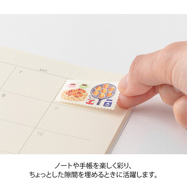 Beautifully capture
your favorite with stickers. The size fits perfectly in monthly blocks. Simply apply the sticker to create ♪ your original diary.
*When peeling off, peel it off slowly before use.