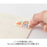 Beautifully capture
your favorite with stickers. The size fits perfectly in monthly blocks. Simply apply the sticker to create ♪ your original diary.
*When peeling off, peel it off slowly before use.