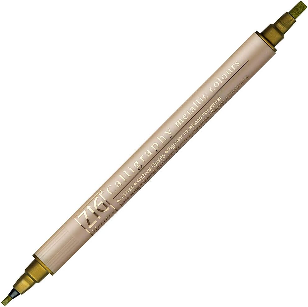 Create thin and thick letters all within one pen! The hard chiseled nibs allow calligraphers and hand letterers the convenience of rendering oblique lines without the hassle of dip pens. These pens are also compatible with watercolors and alcohol inks giving you a wide range of mixed media options. Store horizontally when not in use.

Thin nib: 2 mm
Thick nib: 3.5 mm
Water based pigment
Photo safe
Acid free
Lightfast