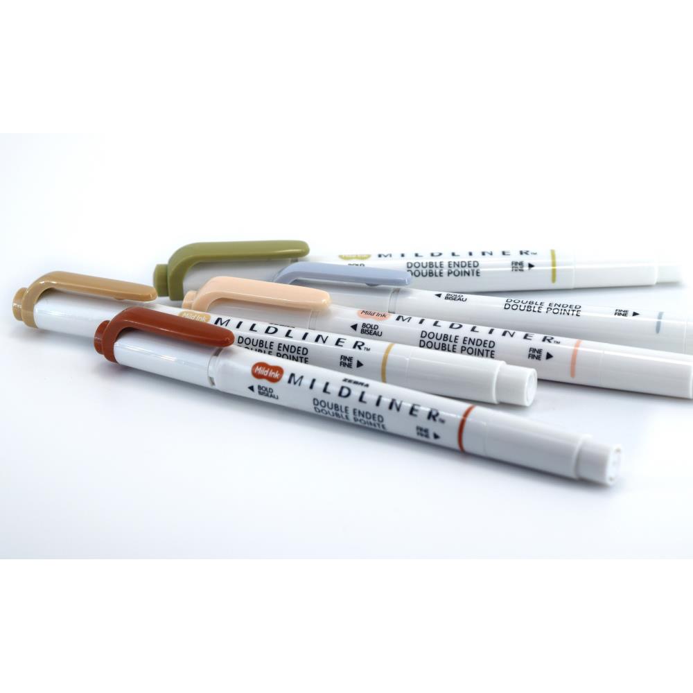 Zebra Mildliner Double Ended Marker Bold & Fine Point 5/Pkg - Neutral