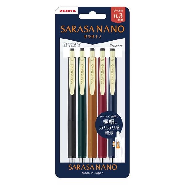 Sarasa Nano Gel Pen 5 Color Set V 0.3mm