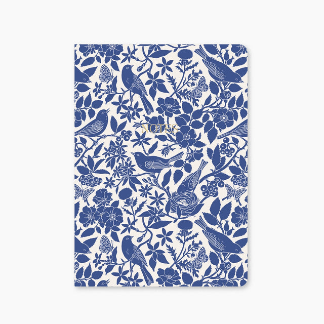 Botanica Paper Co. Softcover Notebook - Blue Birds (grid)