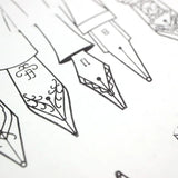 "Nibs & Ink" - 4"x6" Clear Stamp Set (16 Stamp Designs)