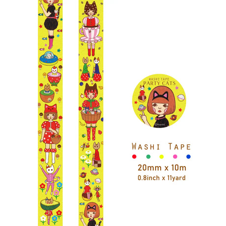 Naoshi - Party Cats Washi Tape