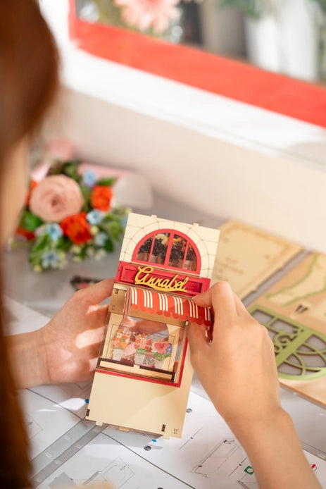 Floral Corner DIY Book Nook Kit with Dust Cover