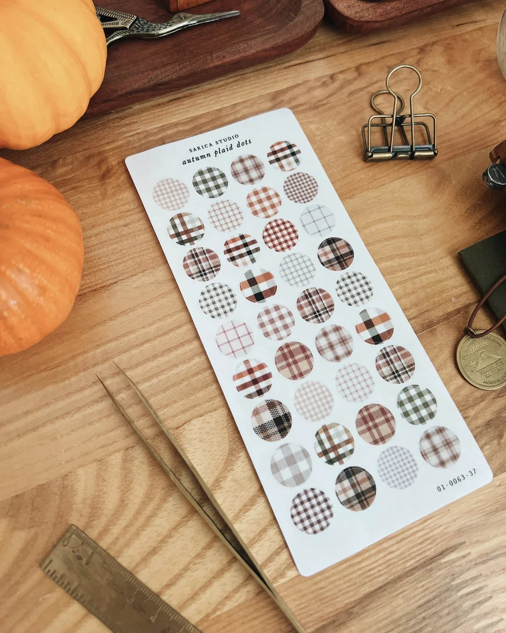 Sarica Studio Autumn Plaid Dots Stickers