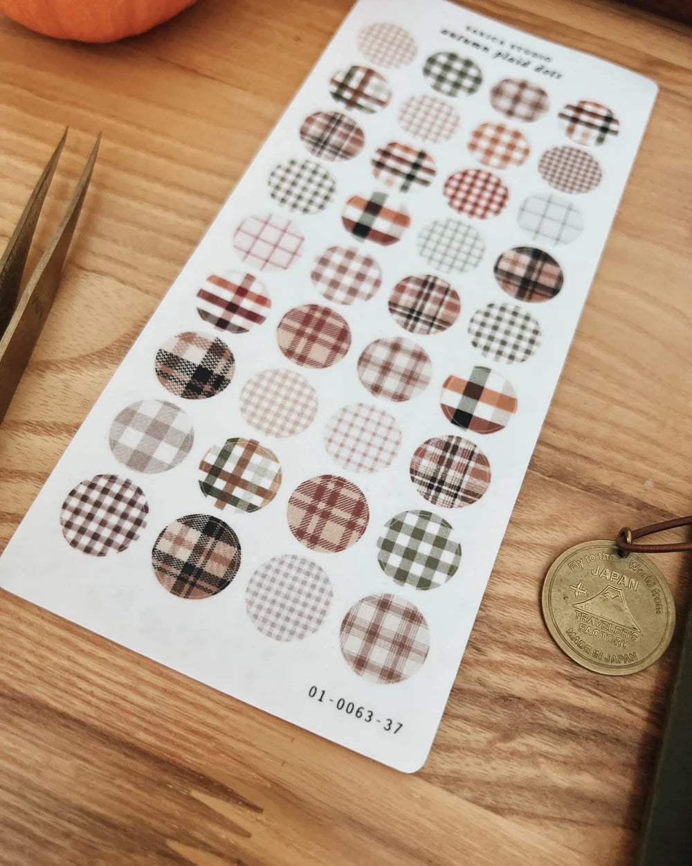 Sarica Studio Autumn Plaid Dots Stickers