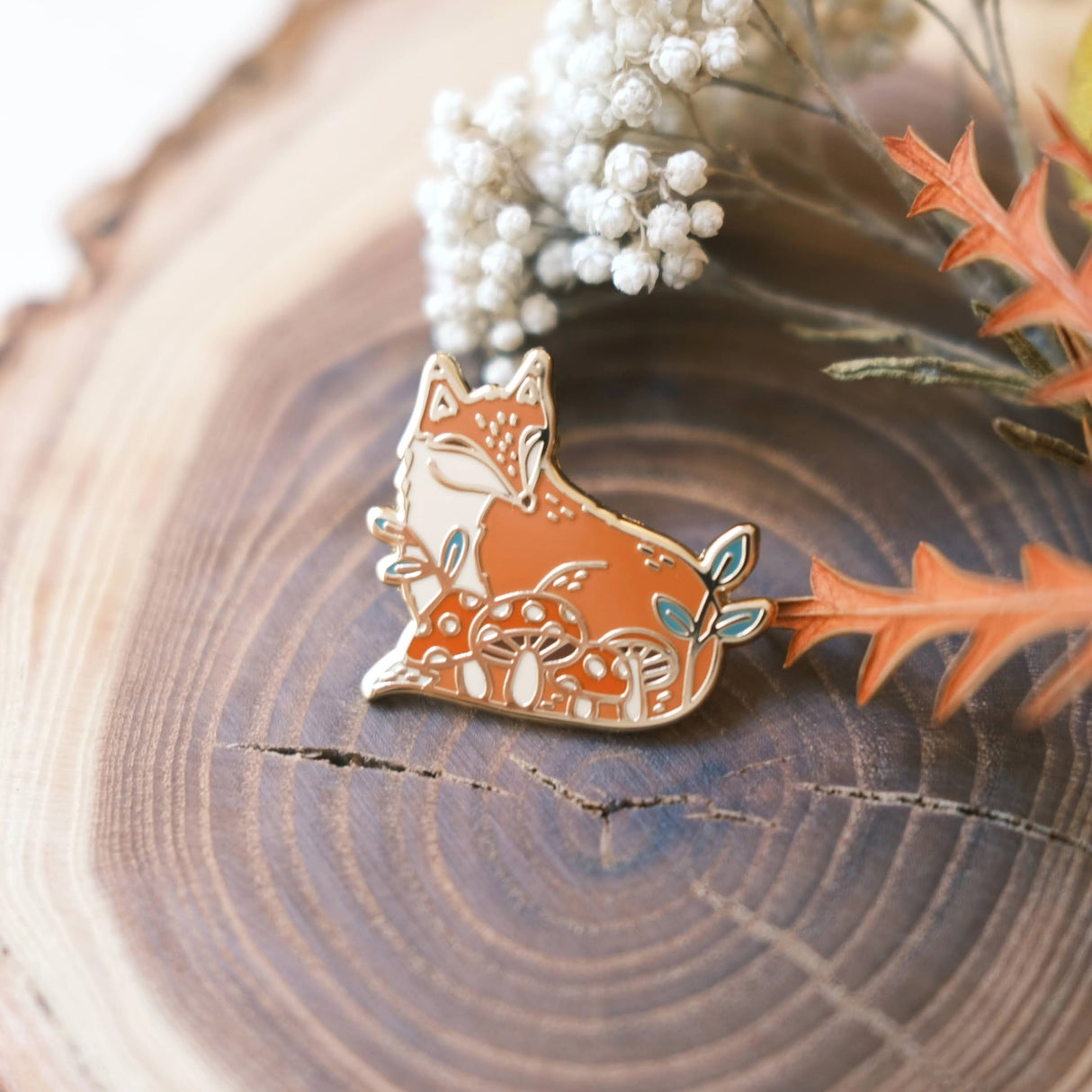 Fox in Forest Enamel Pin