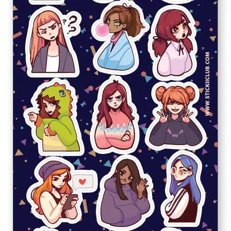 STICKII Anime Girls Sticker Sheet