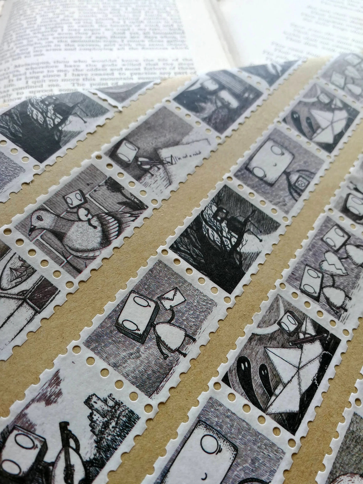 Robot Stamps Washi Tape- Landscape Format