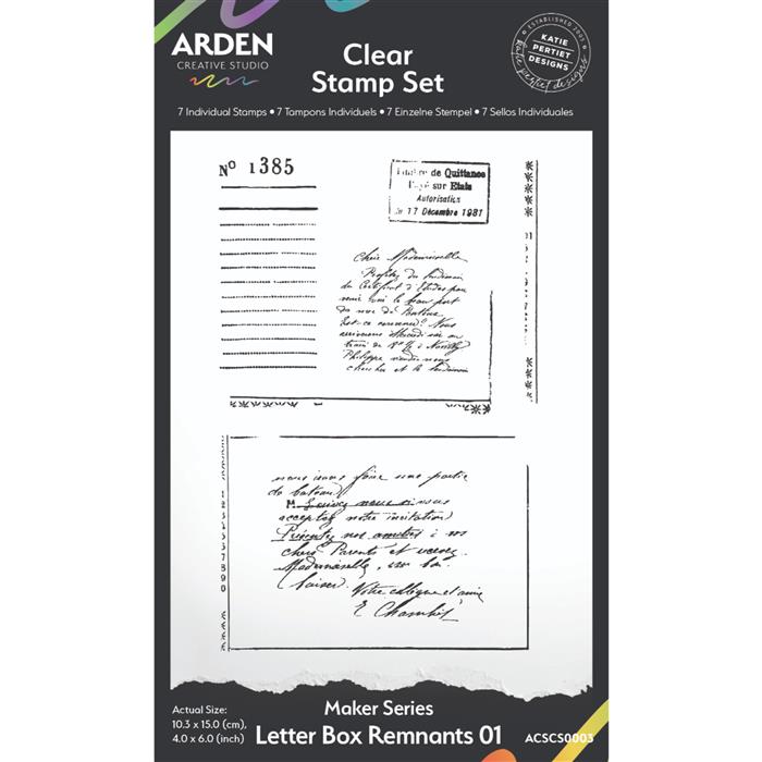 Arden Creative Studio Maker Series Letter Box Remnants 01 4 in x 6 in Stamp Set