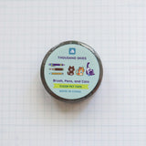 Brush, Pens, and Cats Transparent PET Tape