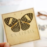 Black Butterfly Bookplate Sticker