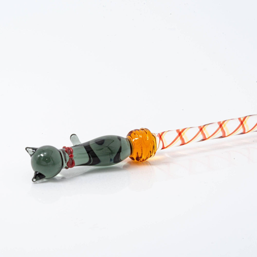 Black Nyanko(Cat) Glass Dip Pen