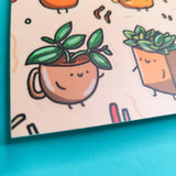 Teacup Plants Vinyl Sticker Sheet