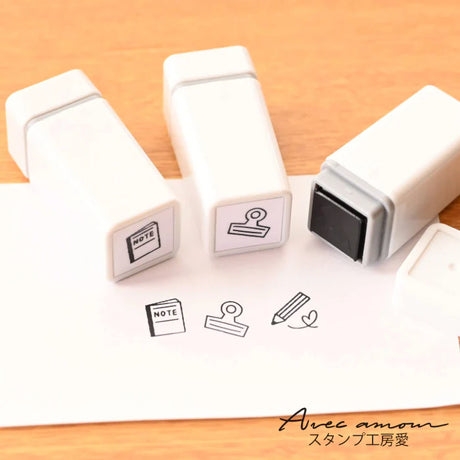 Stamp Studio Ai Set of 3 Mini Pre-Inked Stamp - Stationery