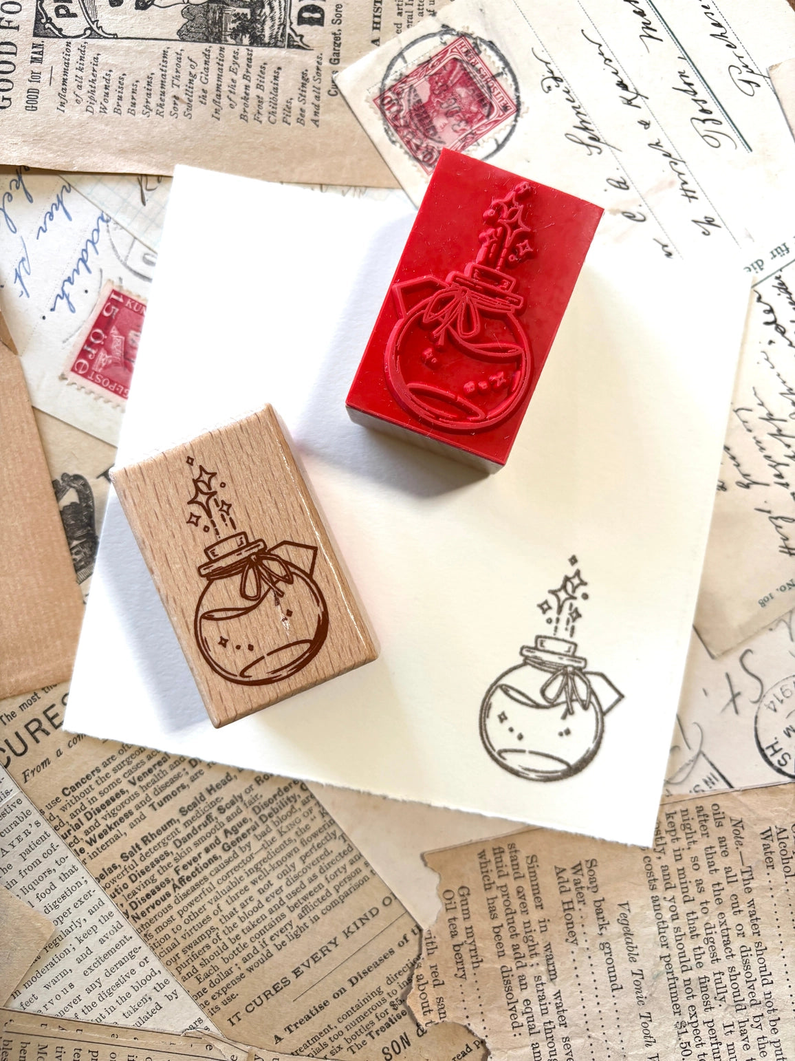 The Creeping Moon - Potion Ink Bottle Rubber Stamp