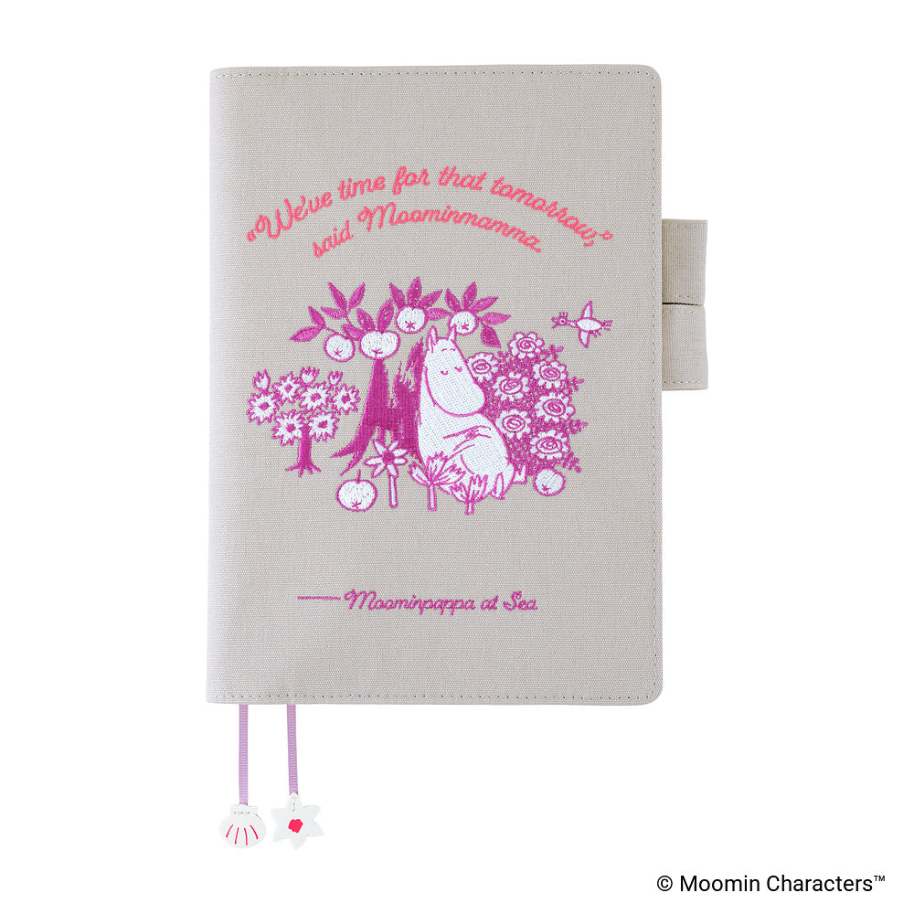 Hobonichi Techo A5 Cover - Moomin: My Yard (Pink Gray)