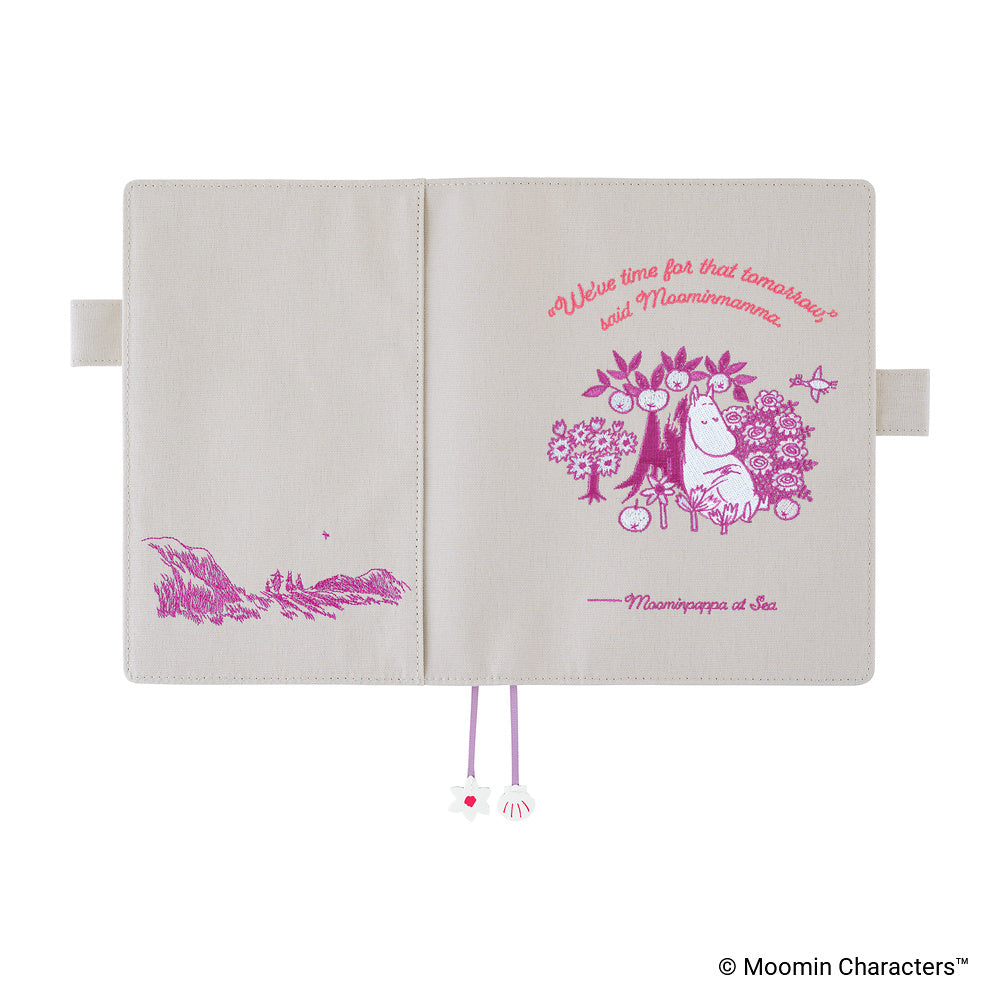 Hobonichi Techo A5 Cover - Moomin: My Yard (Pink Gray)