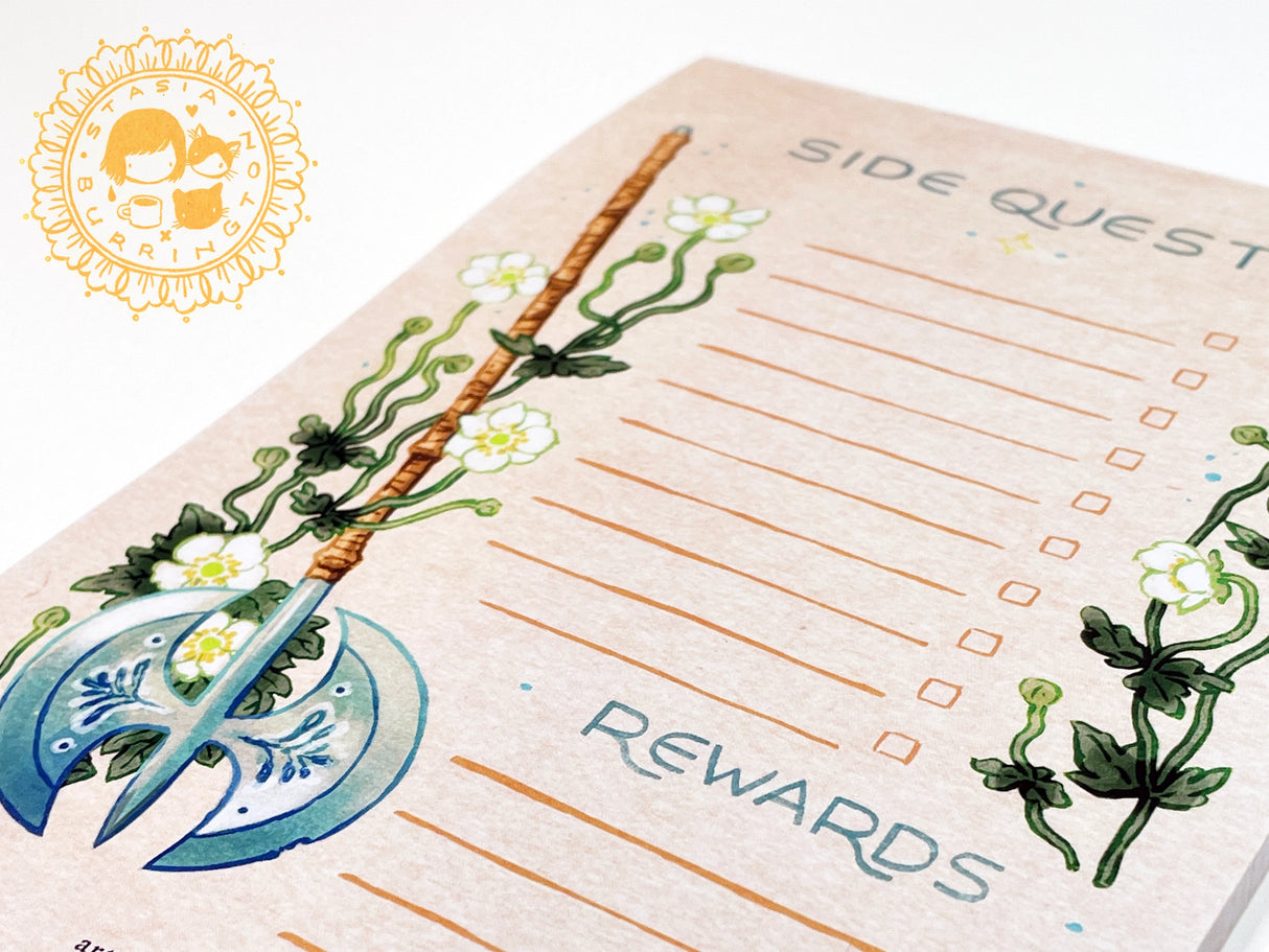 Side Quests Great Axe Notepad